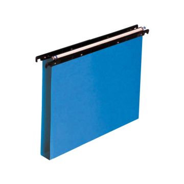 Cartelle sospese orizzontali per cassetti CARTESIO PP 39 cm fondo a U 3 cm blu Conf. 25 pezzi - 500/395 3 -A3