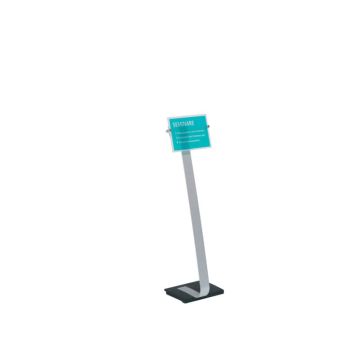 Espositore da terra DURABLE CRYSTAL SIGN STAND A4 argento metallizzato - 481823