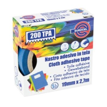 Nastro adesivo telato TPA blu 200 19mmx2,7mt Eurocel