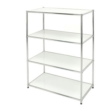 SERENA GROUP LIBRERIA 4 RIPIANI ACCIAIO/BIANCO 80x40cm - H120cm Easy System