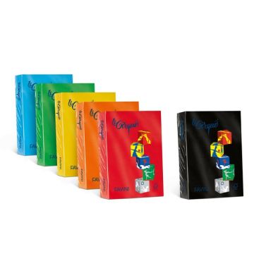 Carta colorata Favini Le Cirque A4 80 g/m colori forti - risma da 500 fogli nero - A71A504