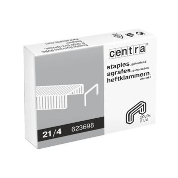 Punti per cucitrici CENTRA 21/4 mm passo 6 conf. da 2000 - 623698