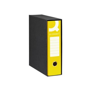 Registratore commerciale con custodia Q-Connect dorso 8 cm - 23x30 cm - giallo Q/COMM8GI