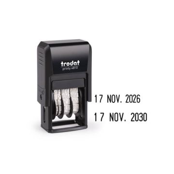 Datario autoinchiostrante TRODAT PRINTY 4810 in plastica 3,8 mm nero 70383