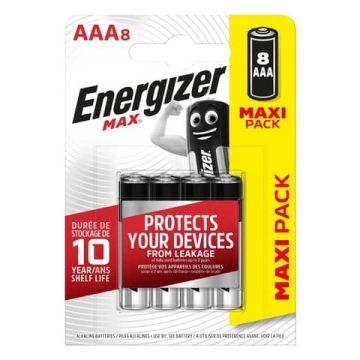 Batterie ENERGIZER Max AAA conf. da 8 - E301530900