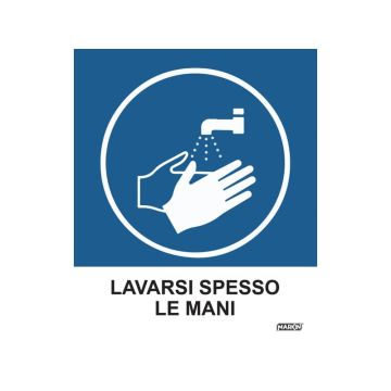Adesivo segnaletico Markin "Lavarsi spesso le mani" in LWM - 12,5x15,2 cm Conf. 2 pezzi - X110COV-3