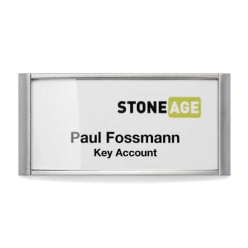 Portanomi DURABLE CLASSIC con magnete argento metallizzato/trasparente inserto 34x74mm conf. 10 - 854223