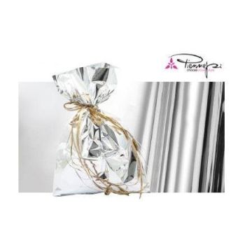 Busta regalo - senza patella adesiva - 40 x 60 cm - 30 micron - PPL - metal lucido - argento - PNP - conf. 25 pezzi
