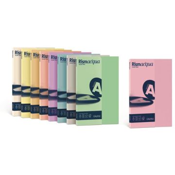 Carta colorata Favini Rismacqua colori tenui 200 g/m A4 - risma da 50 fogli salmone - A695544