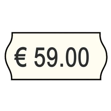 Rotolo da 1000 etichette per prezzatrice Printex sagomate 26x12 mm bianco removibile conf. 10 rotoli - 2612sbr10 - PROMOZIONE IN SCADENZA