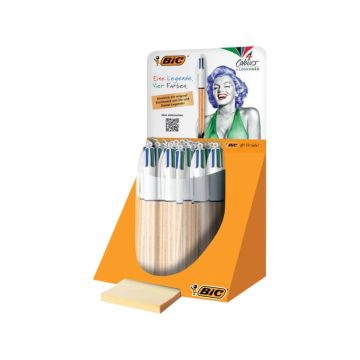 Penna a sfera a scatto BIC 4 Colours Shine fusto oro texturizzato - assortiti 4 colori - 992701