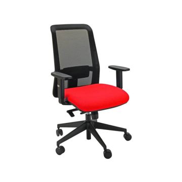 Sedia operativa girevole con schienale in rete PPL serie ECO synchro Jet Unisit rosso - JEA/BR1/ER ROSSO