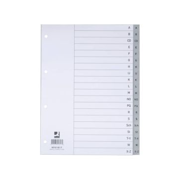 Divisori alfabetici Q-Connect A-Z 22,5x29,7 cm grigio 20 pagine KF01817