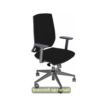 Sedia operativa girevole Unisit Larissa LR1S - rivestimento similpelle nero - LR1S/KN
