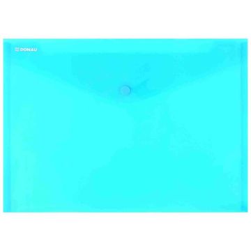 Buste con bottone in PPL ecologico Donau formato A4 blu - conf. da 12 pz - 8544001PL-10