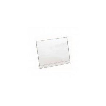 Portadepliant in acrilico con base a L Lebez formato 20x15 cm - orizzontale - trasparente - 7038