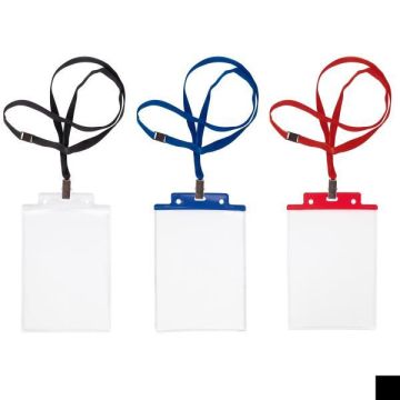 SEI ROTA 10 PORTANOME PASS 6S-P 10x15cm (A6) NEUTRO con CORDONCINO BLU