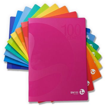Maxi quaderni Be More Centus A4 100 g/m rigatura 4F - 18 fogli + risguardo - 9 colori assortiti - conf. 12 pz - 0101037