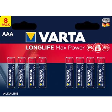Pile Ministilo AAA alcaline VARTA CF8 LONGLIFE MAX POWER