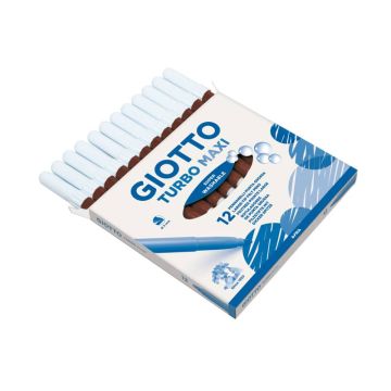 Pennarello GIOTTO Turbo Maxi punta grossa in fibra 5 mm marrone Conf. 12 pezzi - 456016