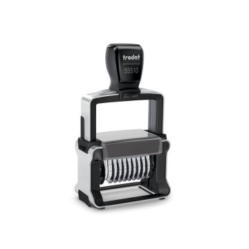 Numeratore autoinchiostrante a 10 cifre TRODAT PROFESSIONAL 55510 4.0 in acciaio nero - 120202