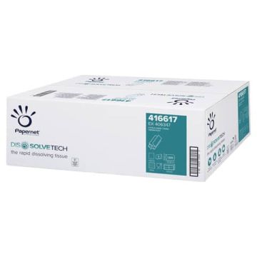 Asciugamani interfogliati piegati a Z Papernet Dissolve Tech - cfz 200 pz 2 veli 24x20,3 cm (scatola 20 pacchi) - 416617
