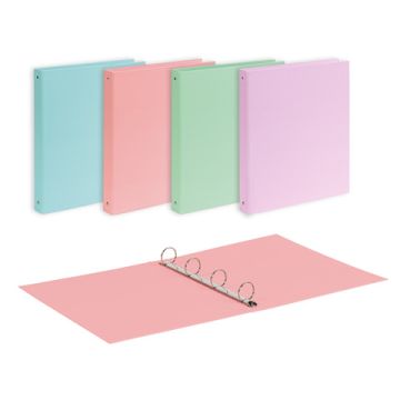 Raccoglitore Favorit 22x30 cm 4 anelli tondi diam. 30 mm - conf. 10 pz - colori assortiti linea Pastel - 400198067