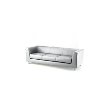 Divano attesa a 3 posti Unisit Quad QD3 schienale fisso - rivestimento in vera pelle bianco - QD3/PQ