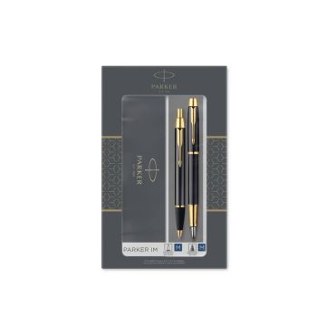 Gift set Duo Parker - Penna a sfera IM Black GT + Stilografica M nero/oro 2093216