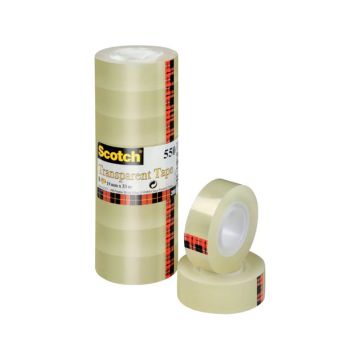 Nastro adesivo Scotch 550 19 mm x 33 m trasparente torre da 8 rotoli 550-1933
