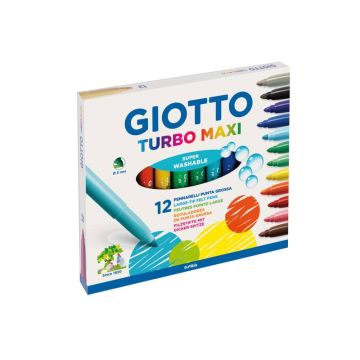 Pennarelli GIOTTO Turbo Maxi punta grossa 5 mm assortiti astuccio da 12 - 454000