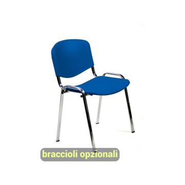 Sedia visitatore a 4 gambe Unisit Dado D5PG - struttura grigia - PPL blu - conf. 2 pezzi- D5PG/2/BL