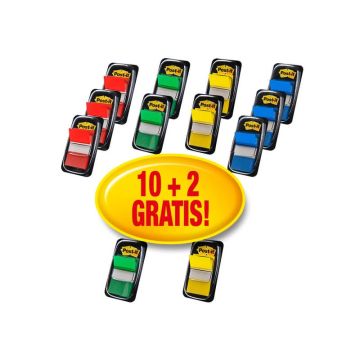 Segnapagina Post-it Index 680 assortiti classici - Value Pack 10+2 GRATIS - 680-P10+2