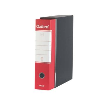Registratore con custodia Esselte G83 Oxford commerciale 29,5x32 cm - dorso 8 cm rosso - 390783160