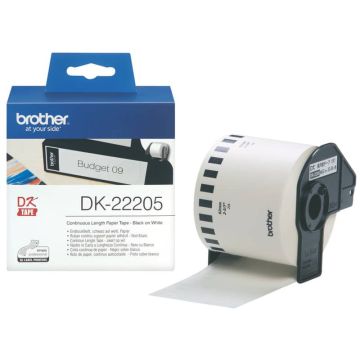 Brother Rotolo Etichetta Continua 62Mmx30,48Mt Nero/Bianco