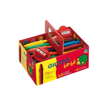 Superpastelloni a cera GIOTTO be-be' assortiti Schoolpack da 40 + 2 temperini - 462700