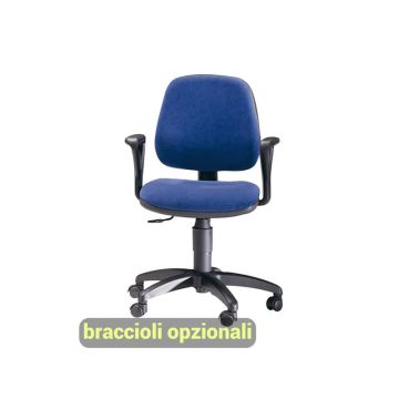 Sedia operativa girevole Unisit Leda LDB Eco smart - schienale basso - rivestimento ignifugo blu - LDB/IB