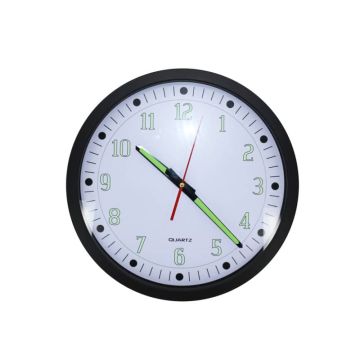 Orologio da parete Emi fondo bianco numeri fluo D.34,4 cm 8500472