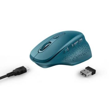 Mouse ergonomico ricaricabile wireless Trust OZAA ricevitore USB A 2.0 - portata 10 m - blu- 24034