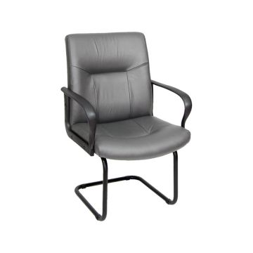 Sedia visitatore direzionale Unisit Eridanus ERV Eco Smart su slitta - rivestimento pelle grigio - ERV/PT