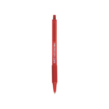 Penna a sfera a scatto BIC SoftFeel Clic Grip M 1 mm rosso Conf. 12 pezzi - 837399