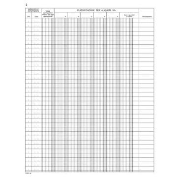 Registro corrispettivi registratori di cassa data ufficio - 46 fogli 31x24,5 cm DU138610000