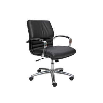 Poltrona direzionale Unisit Cygnus rivestimento sky nero schienale basso CYDC/KN