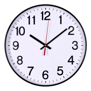 Orologio da parete in plastica Office Products diam. 34 cm nero 13223411-05