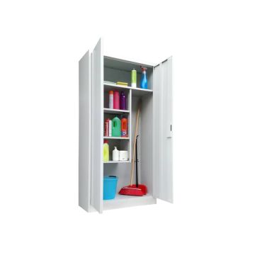 Armadio porta scope KUBO 2 ante 90x41x181,5 cm grigio PS /90
