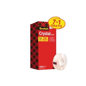 Nastro adesivo Scotch Crystal 600 supertrasparente 19 mm x 33 mt Value Pack 7+1 GRATIS - 6-1933R8