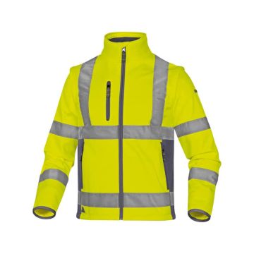 Giacca Delta Plus Moonlight2 -classe 3- 5 tasche - tessuto softshell - argento giallo fluo-blu - XL - MOON2JGXG