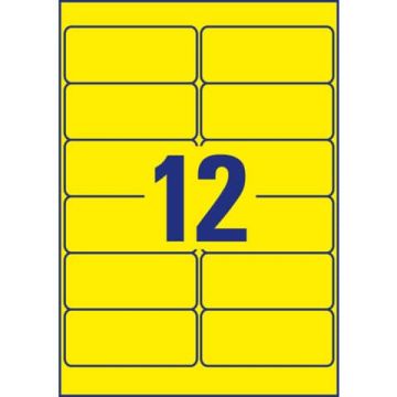 Etichette permanenti in poliestere Avery 99,1x42,3 mm giallo Laser 12 et./foglio Conf. 20 fogli - L6107-20