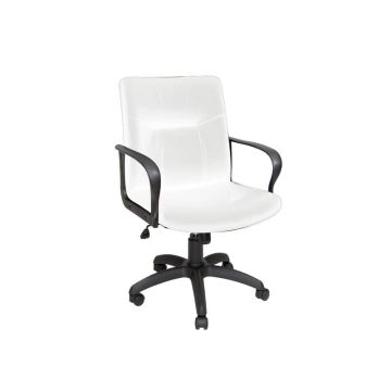 Poltrona direzionale girevole Unisit Eridanus ERD Eco Smart schienale basso - rivestimento similpelle bianco -ERD/KQ
