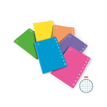 Quaderno 42 fogli PIGNA Monocromo Fluo A4 a quadretti 4M assortiti 02267924M